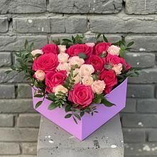 Цветочная композиция из Розы в коробке в Большевик