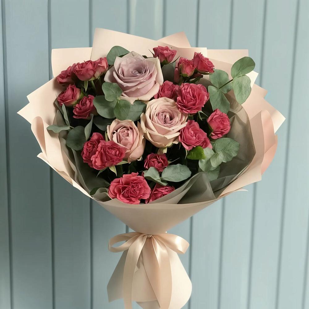 Букет цветов из: Гвоздики и Розы в Большевик