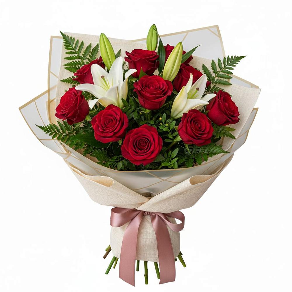 Букет цветов из: Лилии и Розы в Большевик