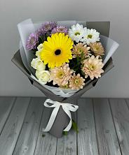 Букет цветов из:  Розы, Герберы и Хризантемы в Большевик