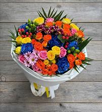 Букет цветов из:  Розы и Хризантемы в Большевик