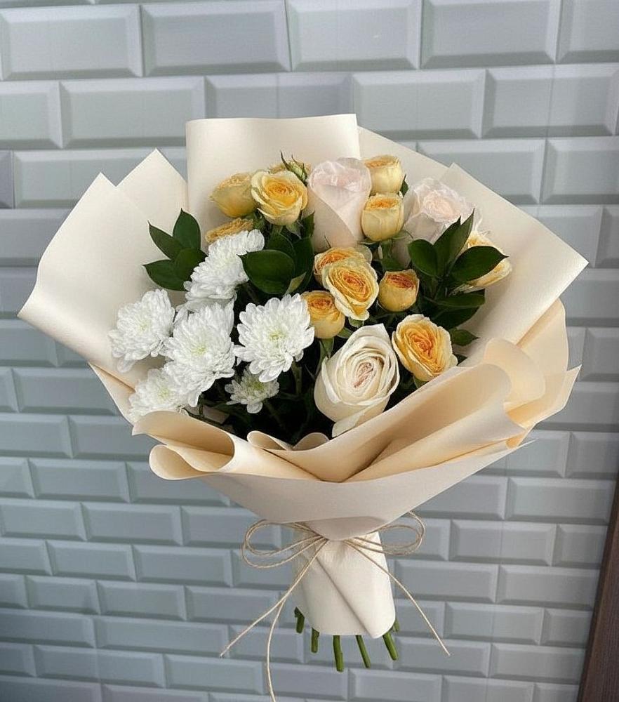 Букет цветов из: Розы и Хризантемы в Большевик