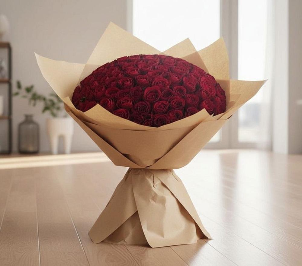 Букет 101 Красная роза в Большевик