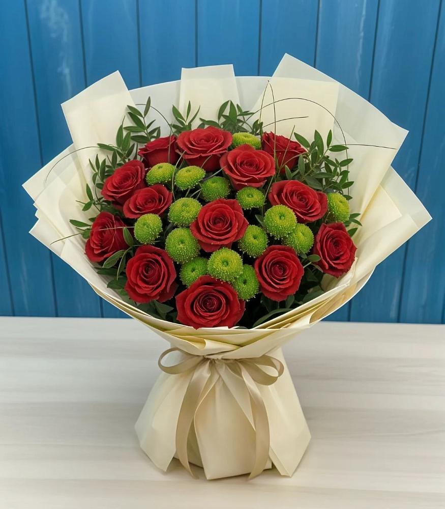 Букет цветов из: Розы и Хризантемы в Большевик