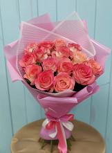 Букет 15 Розовых роз Равель в Большевик